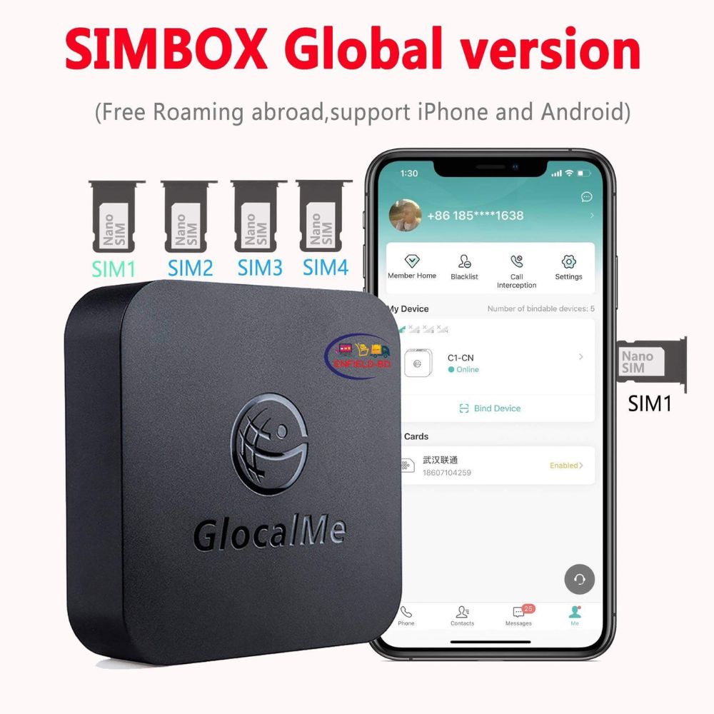 Glocalme Roaming Killer SIMBOX 4 SIM Slots 2SIM Activate Online